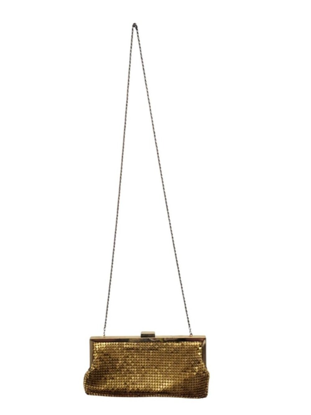 Vintage La Regale Gold Metal Mesh Evening Bag Chain Shoulder Clutch Purse - Picture 2 of 11